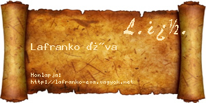 Lafranko Éva névjegykártya